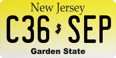 NJ license plate C36SEP