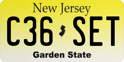 NJ license plate C36SET