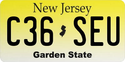 NJ license plate C36SEU
