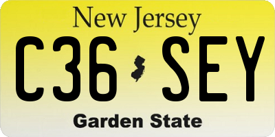 NJ license plate C36SEY