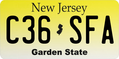NJ license plate C36SFA