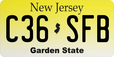 NJ license plate C36SFB