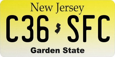NJ license plate C36SFC