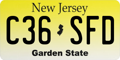 NJ license plate C36SFD