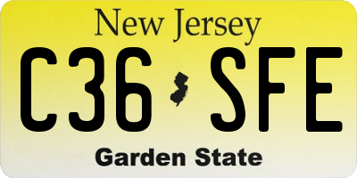 NJ license plate C36SFE