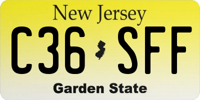 NJ license plate C36SFF