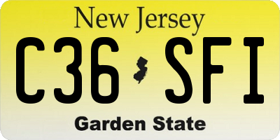 NJ license plate C36SFI