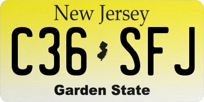 NJ license plate C36SFJ
