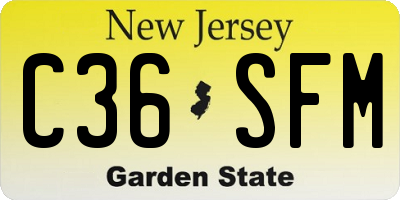 NJ license plate C36SFM