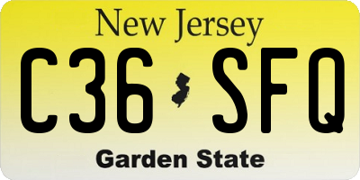 NJ license plate C36SFQ