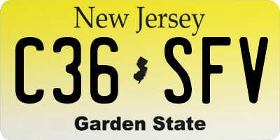 NJ license plate C36SFV