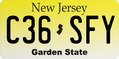 NJ license plate C36SFY