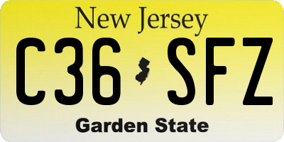 NJ license plate C36SFZ