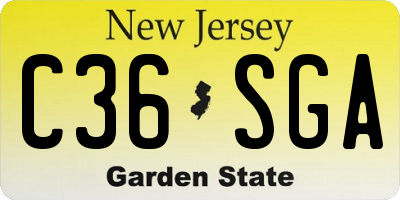 NJ license plate C36SGA