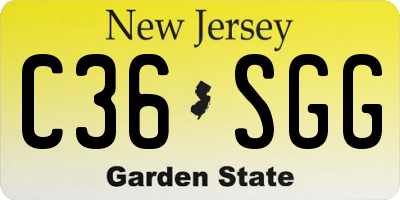 NJ license plate C36SGG
