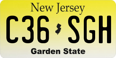 NJ license plate C36SGH