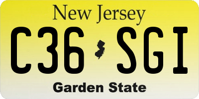 NJ license plate C36SGI