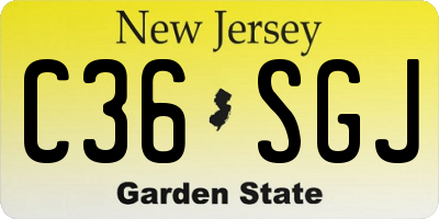 NJ license plate C36SGJ