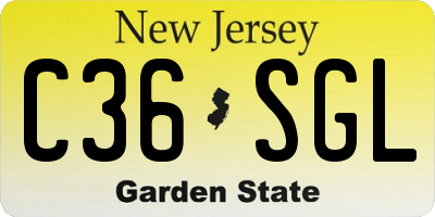 NJ license plate C36SGL