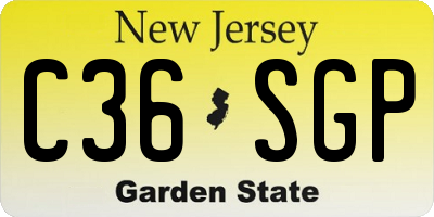 NJ license plate C36SGP