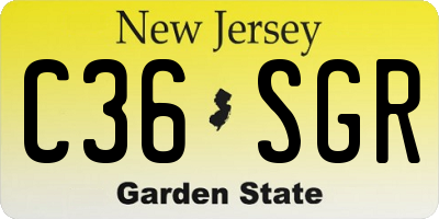 NJ license plate C36SGR