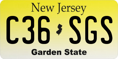 NJ license plate C36SGS