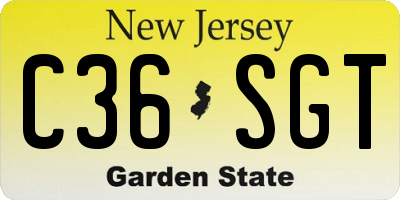 NJ license plate C36SGT