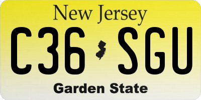 NJ license plate C36SGU