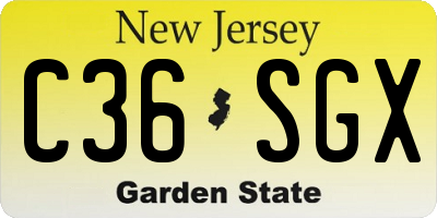 NJ license plate C36SGX
