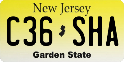 NJ license plate C36SHA