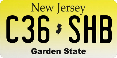 NJ license plate C36SHB