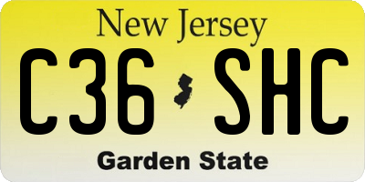 NJ license plate C36SHC