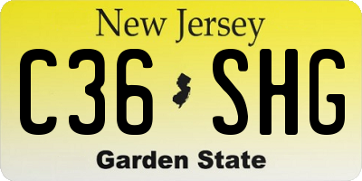 NJ license plate C36SHG