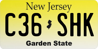 NJ license plate C36SHK