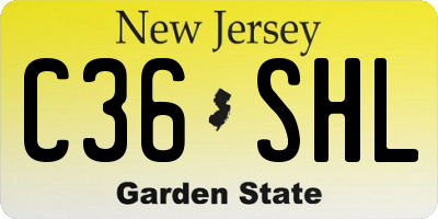 NJ license plate C36SHL