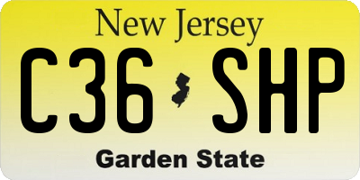 NJ license plate C36SHP
