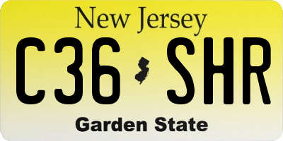 NJ license plate C36SHR