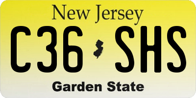 NJ license plate C36SHS