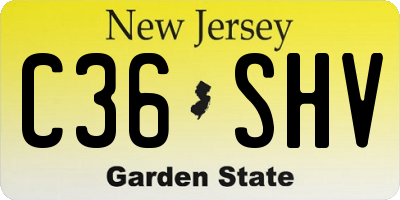 NJ license plate C36SHV