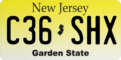 NJ license plate C36SHX
