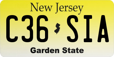 NJ license plate C36SIA
