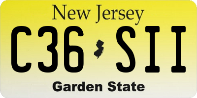 NJ license plate C36SII