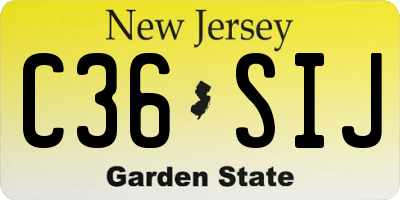 NJ license plate C36SIJ