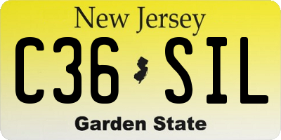 NJ license plate C36SIL