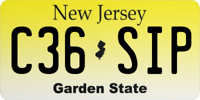 NJ license plate C36SIP