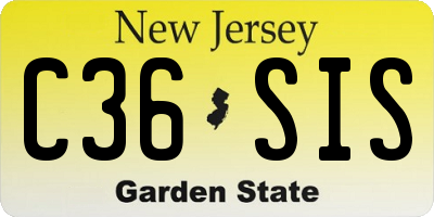 NJ license plate C36SIS