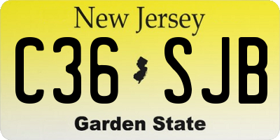 NJ license plate C36SJB