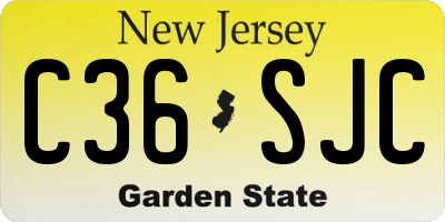 NJ license plate C36SJC