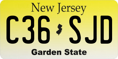 NJ license plate C36SJD