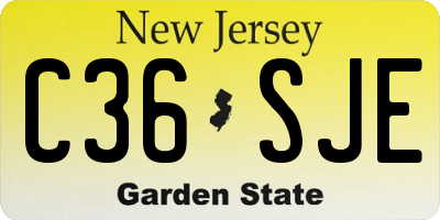NJ license plate C36SJE
